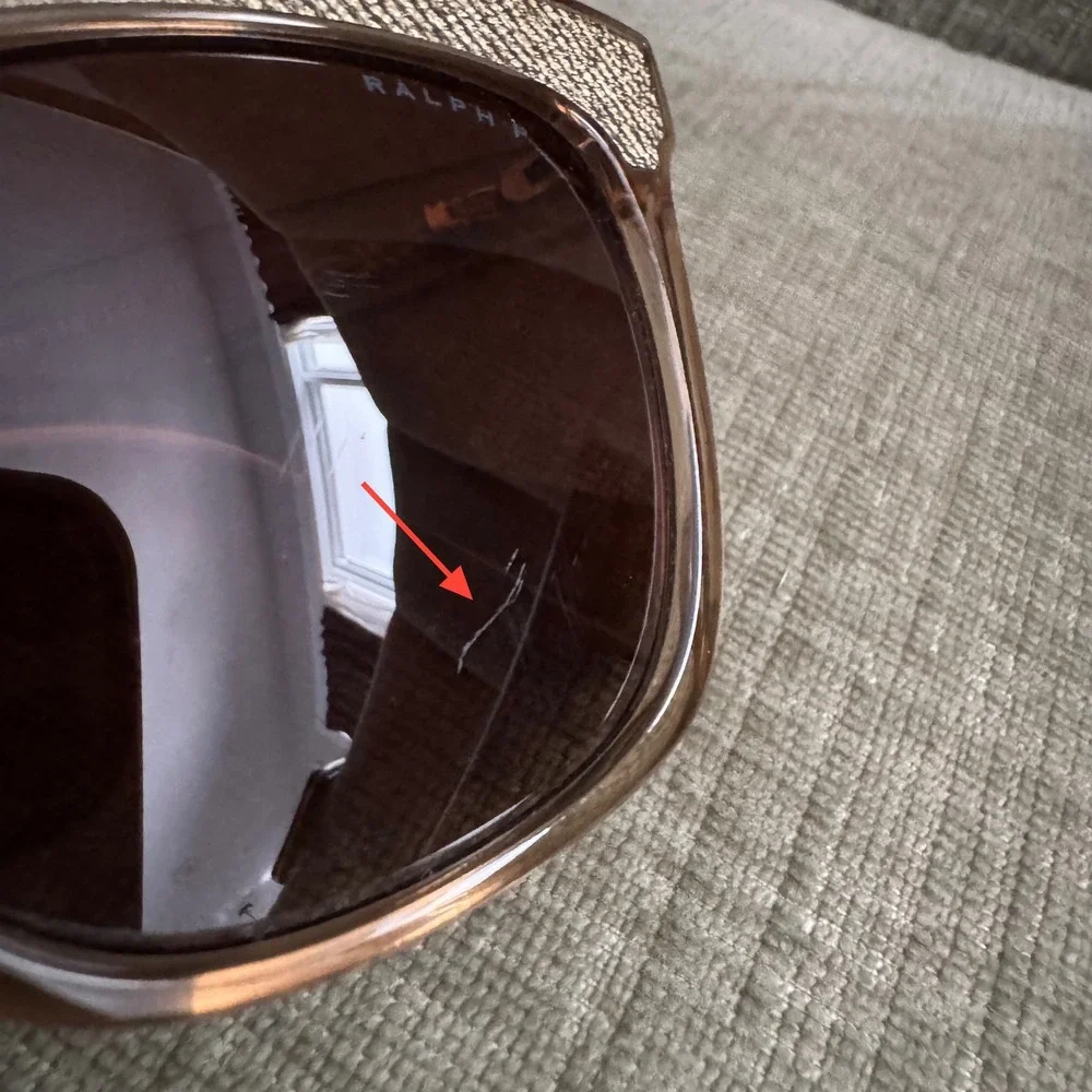 Ralph Lauren Cat Eye Sunglasses RA5235 Beige Frame Brown Gradient Lens Polarized